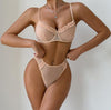 Adora Lingerie Black and Nude Sheer Feminine Lingerie Set with Ruffles Back View