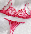 Amour Secret pink heart lace lingerie set flat lay in Kenya