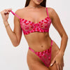Amour Secret pink heart lace lingerie set front view in Kenya