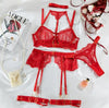 Amour Secret Red Embroidered Luxury Lingerie Set - Back View