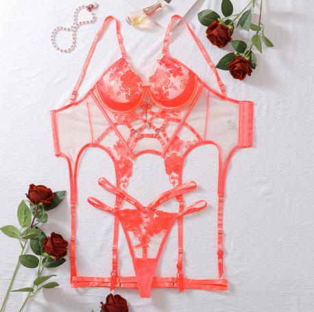 Amour Secret red embroidered bodysuit flat lay in Kenya